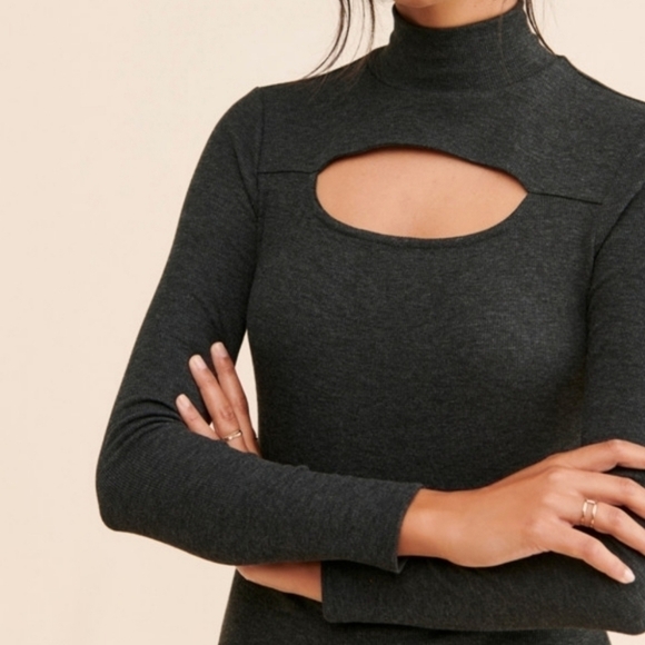 Nwt Anthropologie Bordeaux Cut-Out Midi Dress - Picture 2 of 9